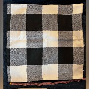 Black and cream 18” pillow covers: set of 2, hidden zipper, holiday black check